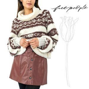 FREE PEOPLE Check Me Out Winter Fog Pullover Sweather
